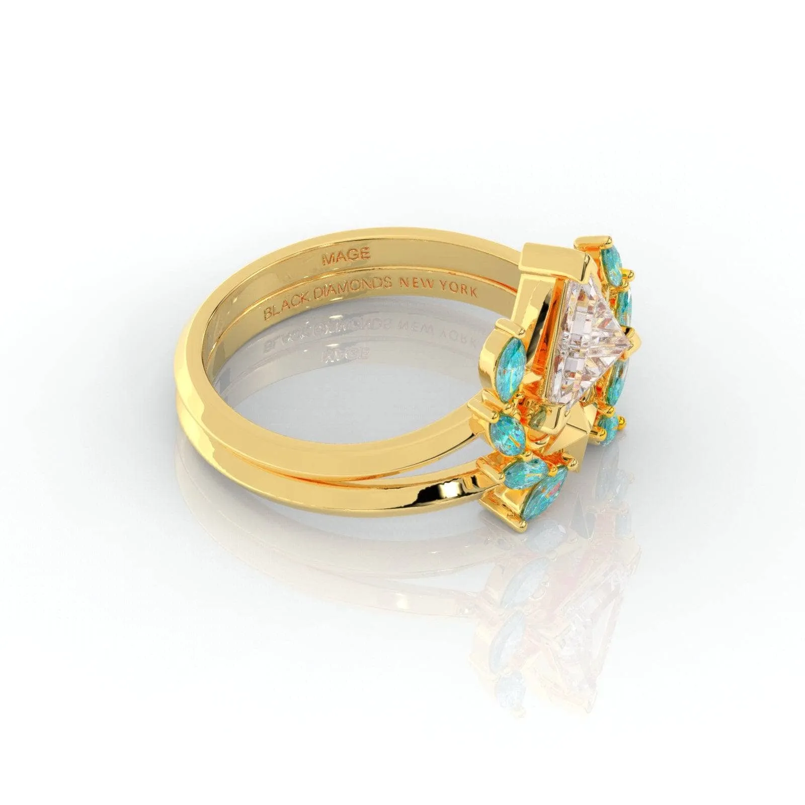 Light Mage Ring Set- 14k Rose Gold Video Game Inspired Rings