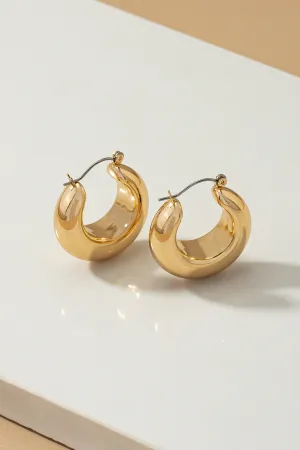 Light Weight Hollow Puffy C Hoop Earrings