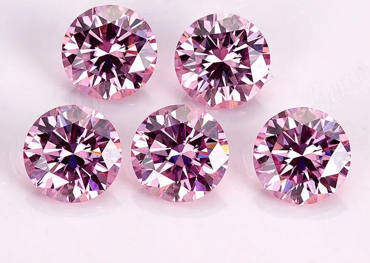 Loose Pink Moissanite Round Cut