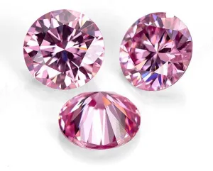 Loose Pink Moissanite Round Cut