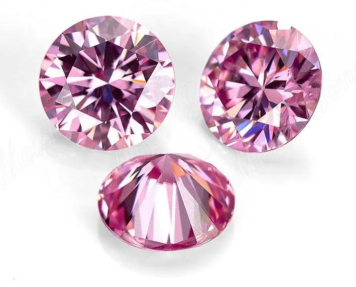 Loose Pink Moissanite Round Cut