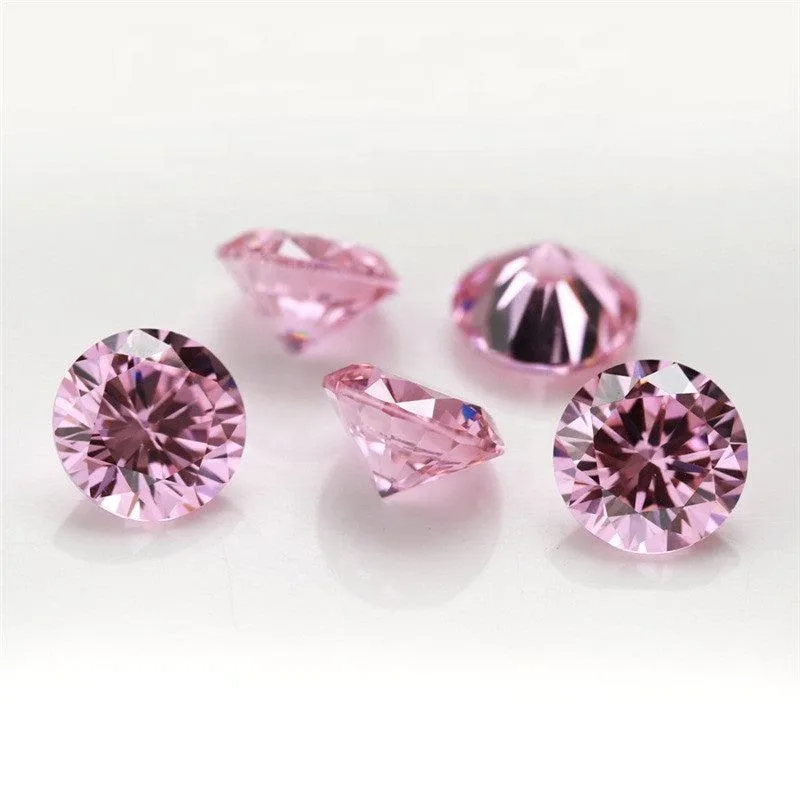 Loose Pink Moissanite Round Cut