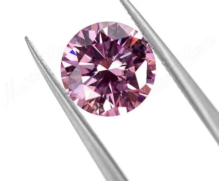 Loose Pink Moissanite Round Cut