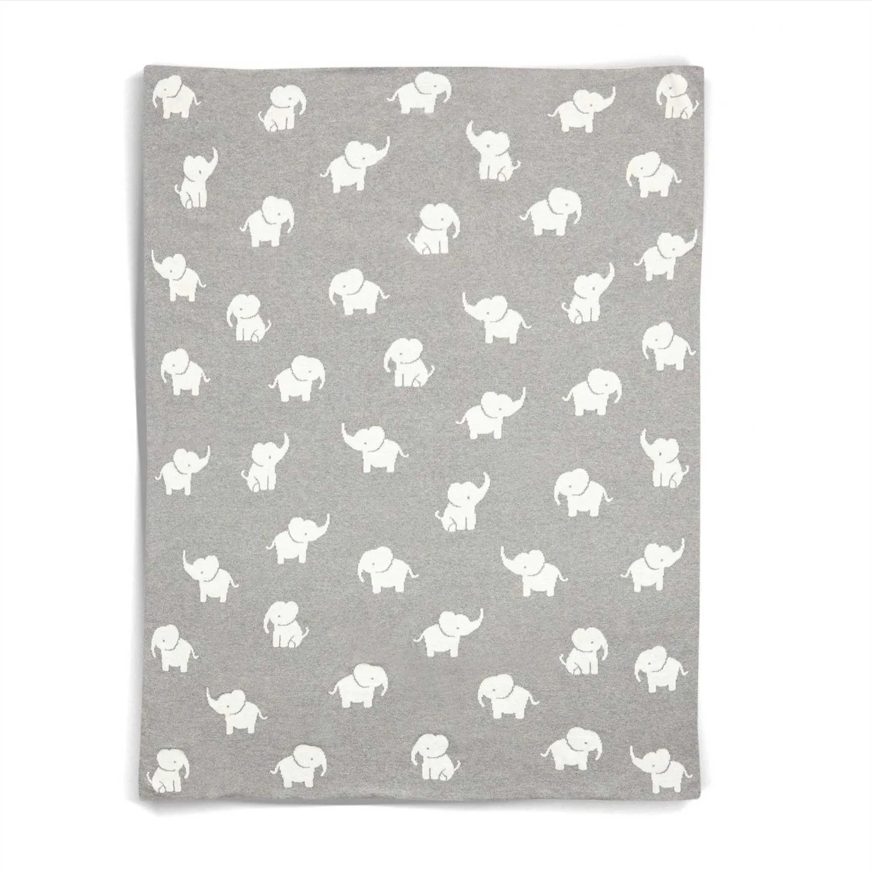 Mamas & Papas Welcome To The World Knitted Elephant Blanket in Grey