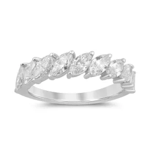 Marquis Ring with 1.40ct of Laboratory Grown Diamonds in Sterling Silver and Platinum