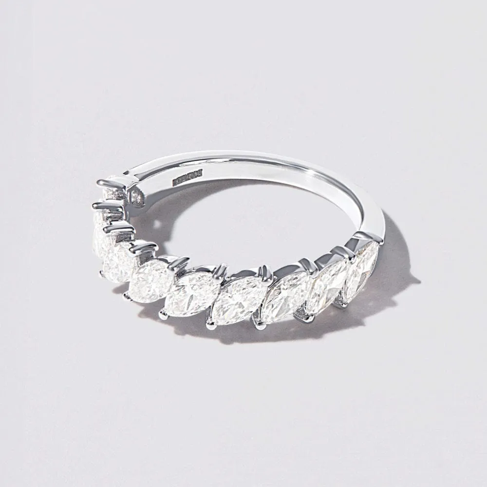 Marquis Ring with 1.40ct of Laboratory Grown Diamonds in Sterling Silver and Platinum