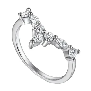 Marquise Cut Stackable V Shape Wedding Band