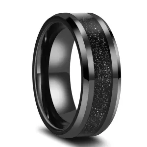 Men's Tungsten Carbide Wedding Band with Sandstone Inlay
