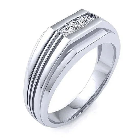 Men's Wedding Band With Created Sapphire