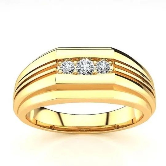 Men's Wedding Band With Created Sapphire