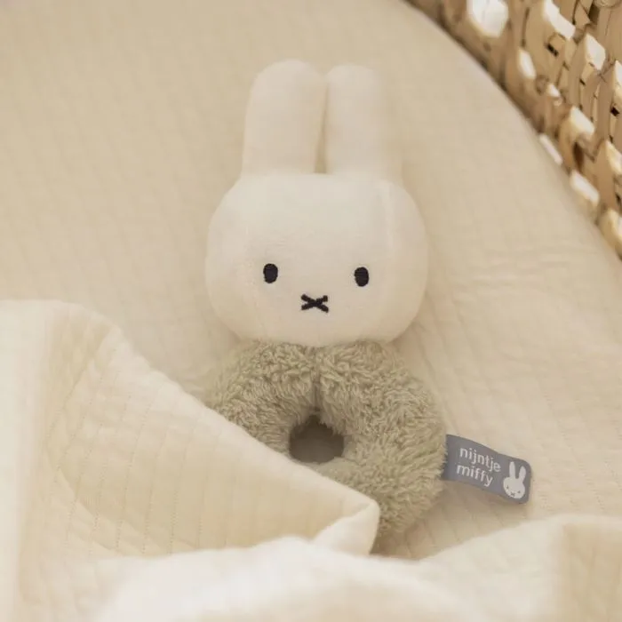Miffy Fluffy Ring Rattle Green