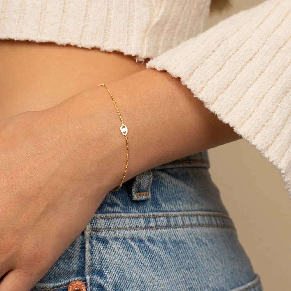 Mini Evil Eye Bracelet 14K