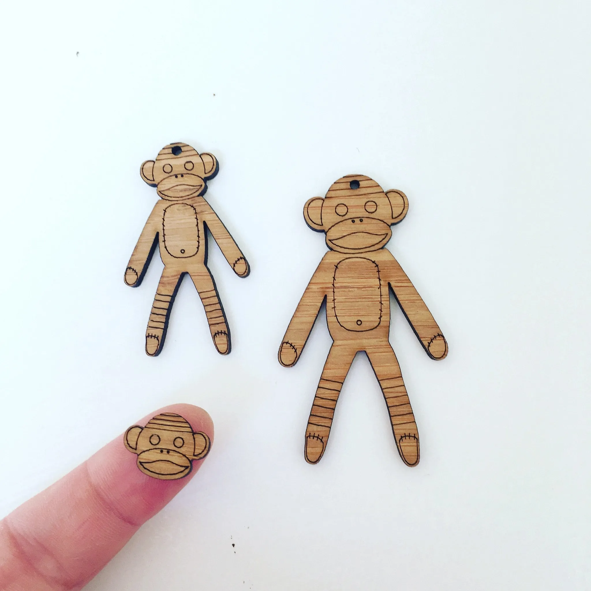 Mini Sock Monkey Faces - 10 Pairs