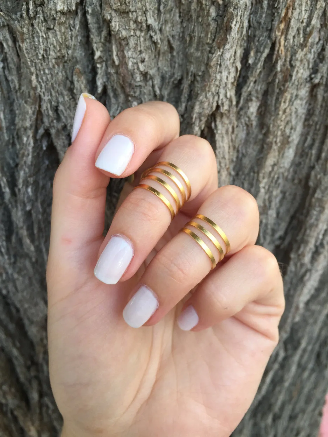 Minimalist Matte Gold Ring Set – Stackable & Chic