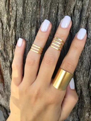 Minimalist Matte Gold Ring Set – Stackable & Chic