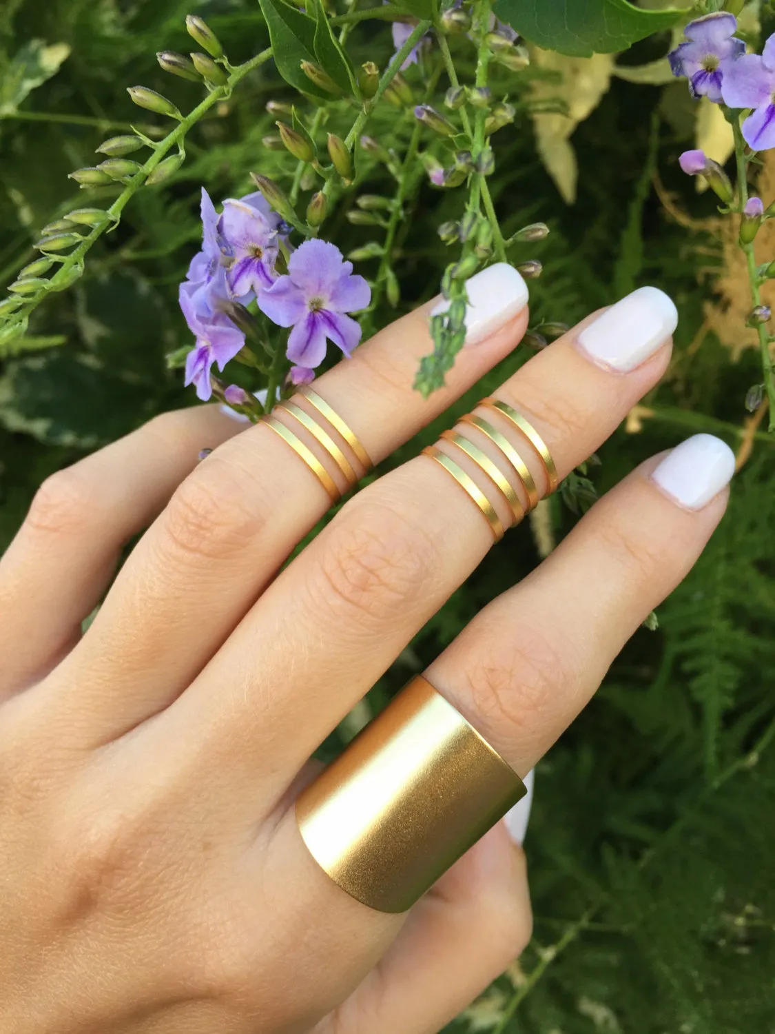 Minimalist Matte Gold Ring Set – Stackable & Chic