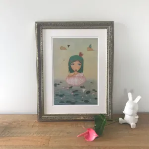 Moana & The Lotus Flower, Ornate Gold - Framed
