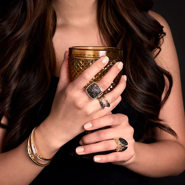 Mosaic Pavé Stack Ring 3.25mm - Two Tone   CZ Rouge