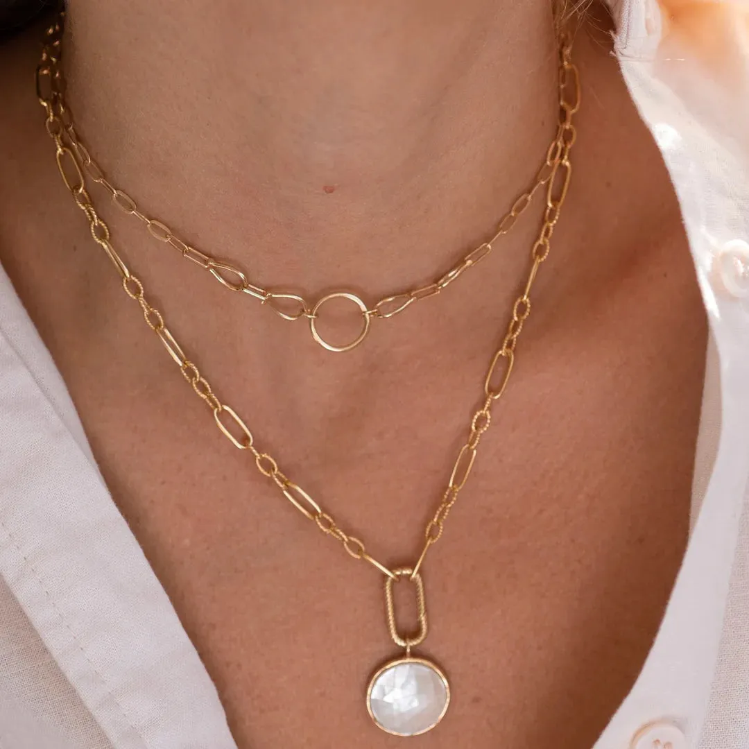 MOTHERPEARL MOSAIC CHARM / GOLD