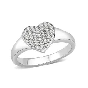 MT 2783 - High polished (no plating) Stainless Steel Ring with High Grade Crystals in Clear