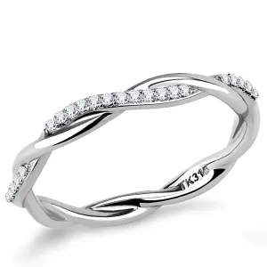 MT ad 240 - High polished (no plating) Stainless Steel Ring April Birthstone Petite Newest
