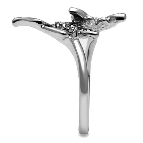 MT4782 - Butterfly White Diamond like Crystal Setting April Birthstone