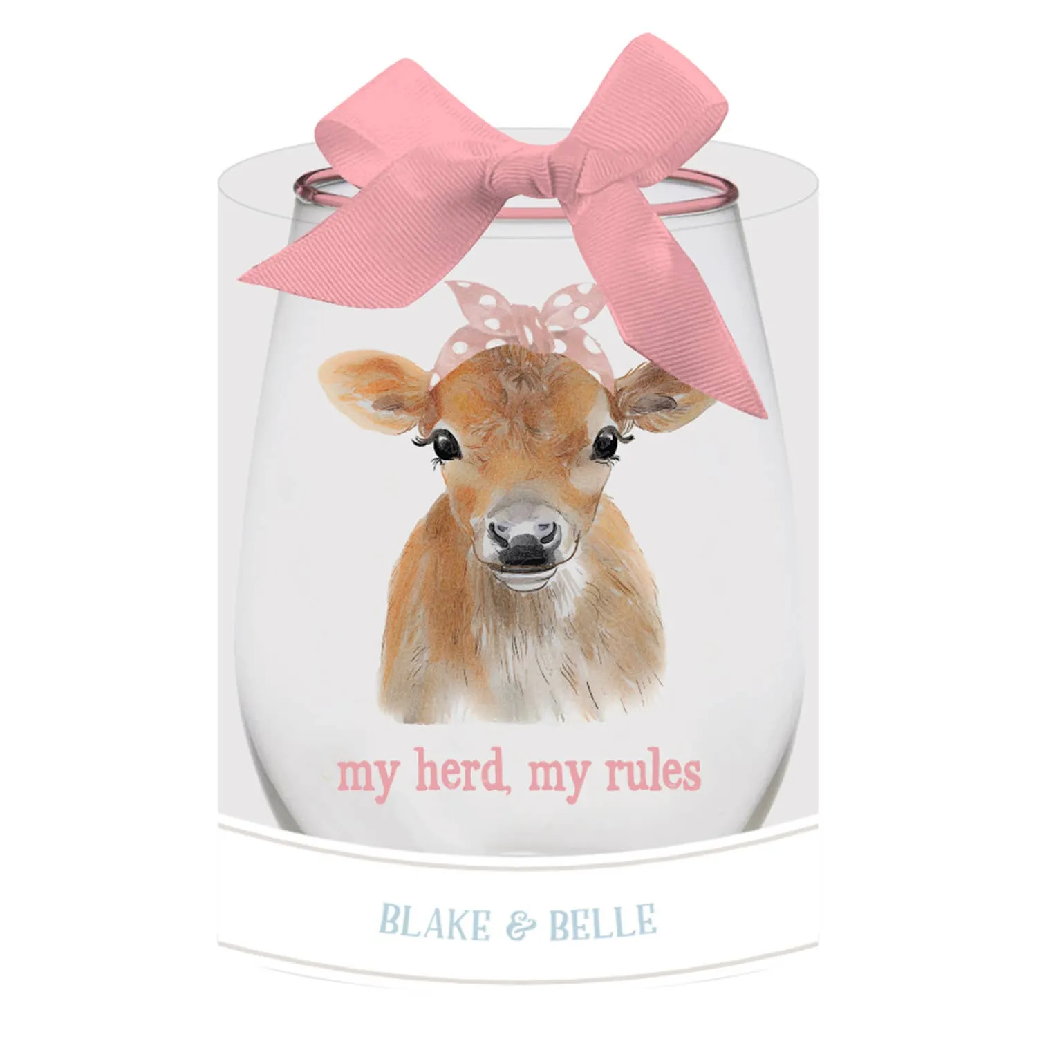 My herd stemless glass