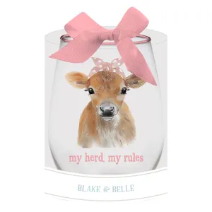 My herd stemless glass