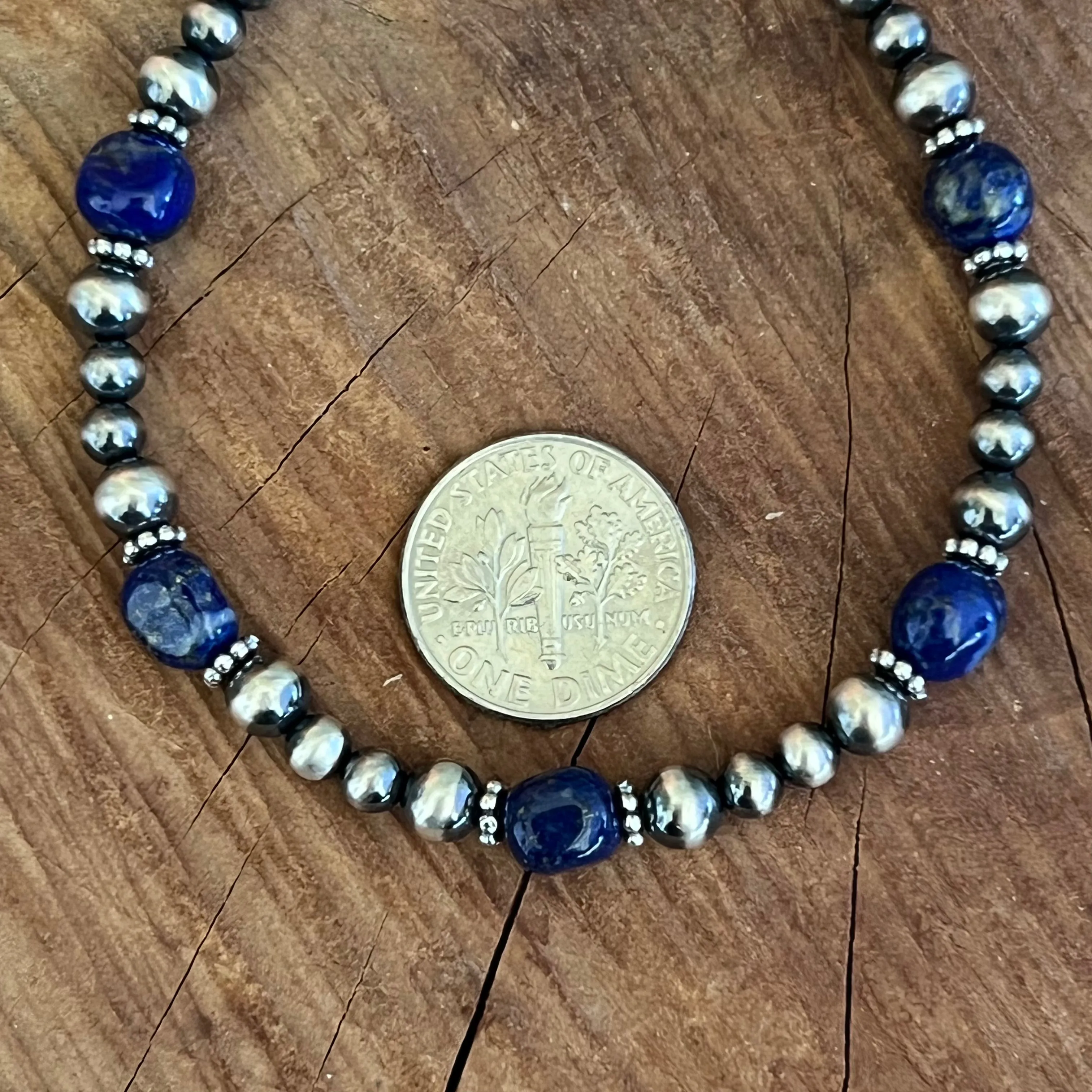 Navajo Pearl Lapis Bracelet