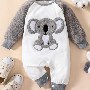 Newborn Infant Cartoon Koala Embroidery Rompe