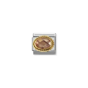 Nomination Composable Link Champagne Rope, Faceted Cubic Zirconia, 18K Gold