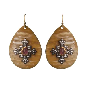 Nouveau Rustic Cross Teardrop Earrings