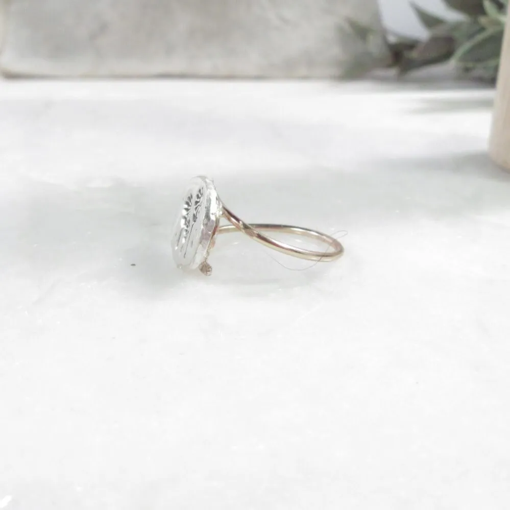 Nugget Stacking Ring Farm Flowers- Mixed Metals Choose Your Band