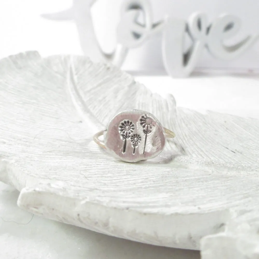 Nugget Stacking Ring Farm Flowers- Mixed Metals Choose Your Band