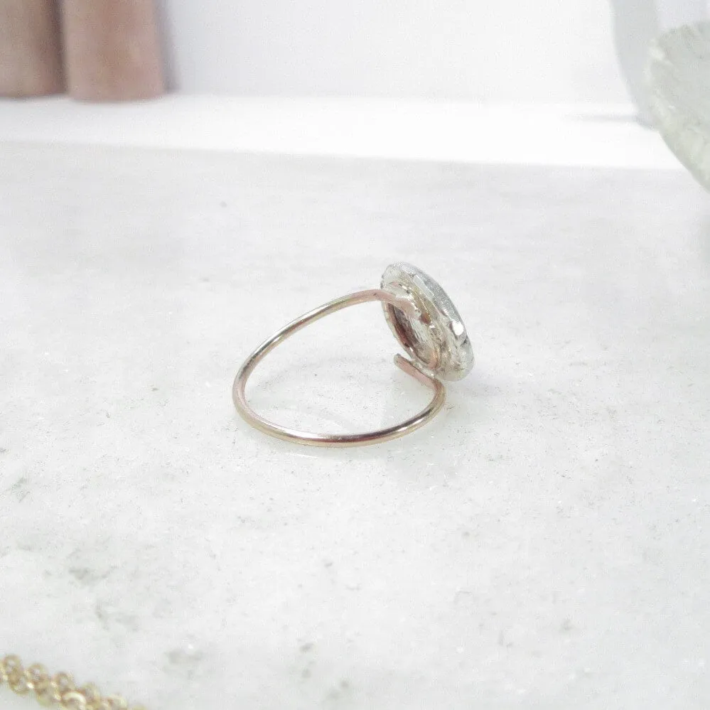 Nugget Stacking Ring Farm Flowers- Mixed Metals Choose Your Band