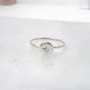 Nugget Stacking Ring Runes - Mixed Metals Choose Your Band & Symbol