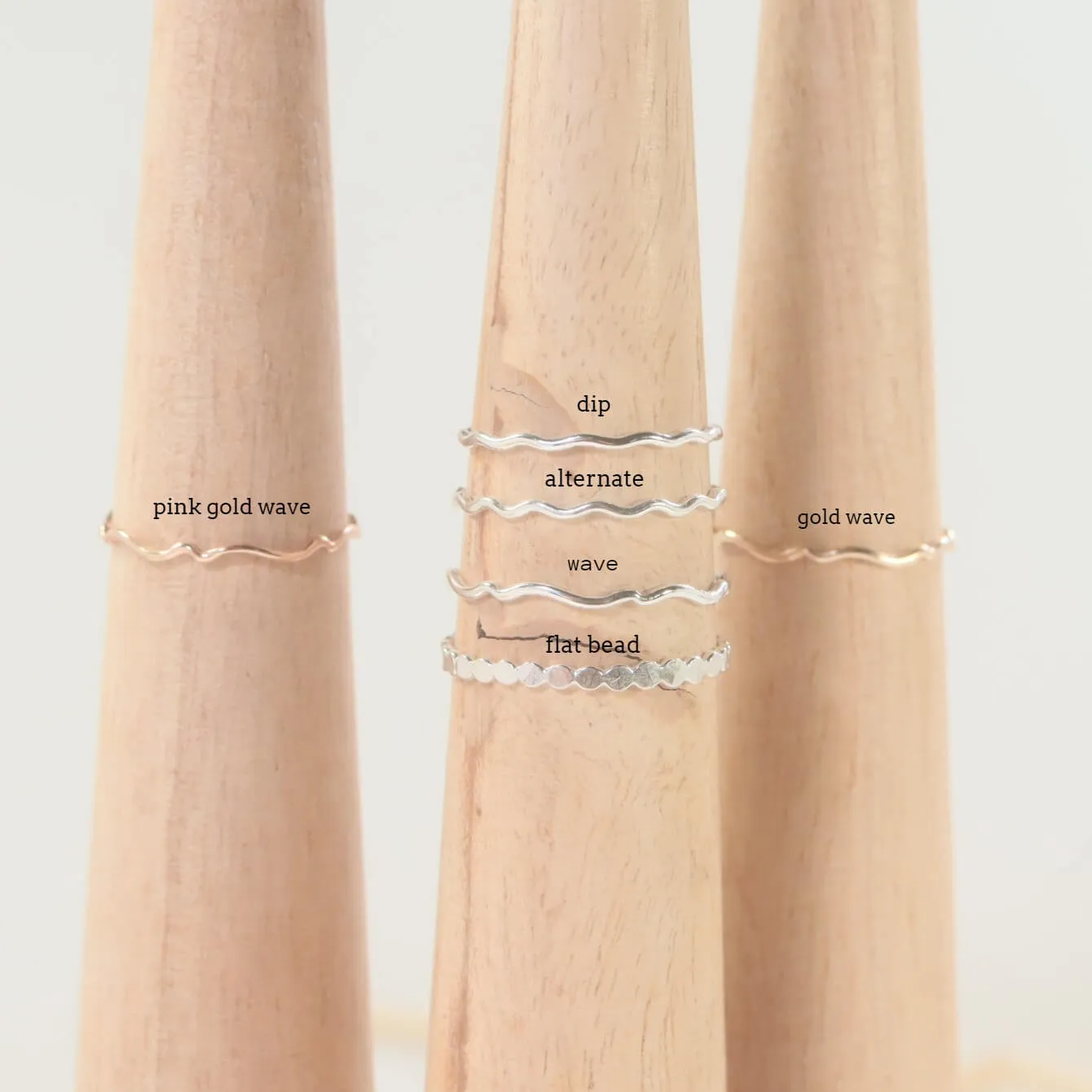 Nugget Stacking Ring Runes - Mixed Metals Choose Your Band & Symbol