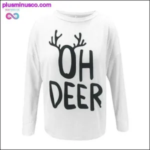 Oh Deer! Long Sleeve Casual Loose Sleeping Tee Cartoon Pattern Sweatshirt 2021 Christmas Sweatshirt