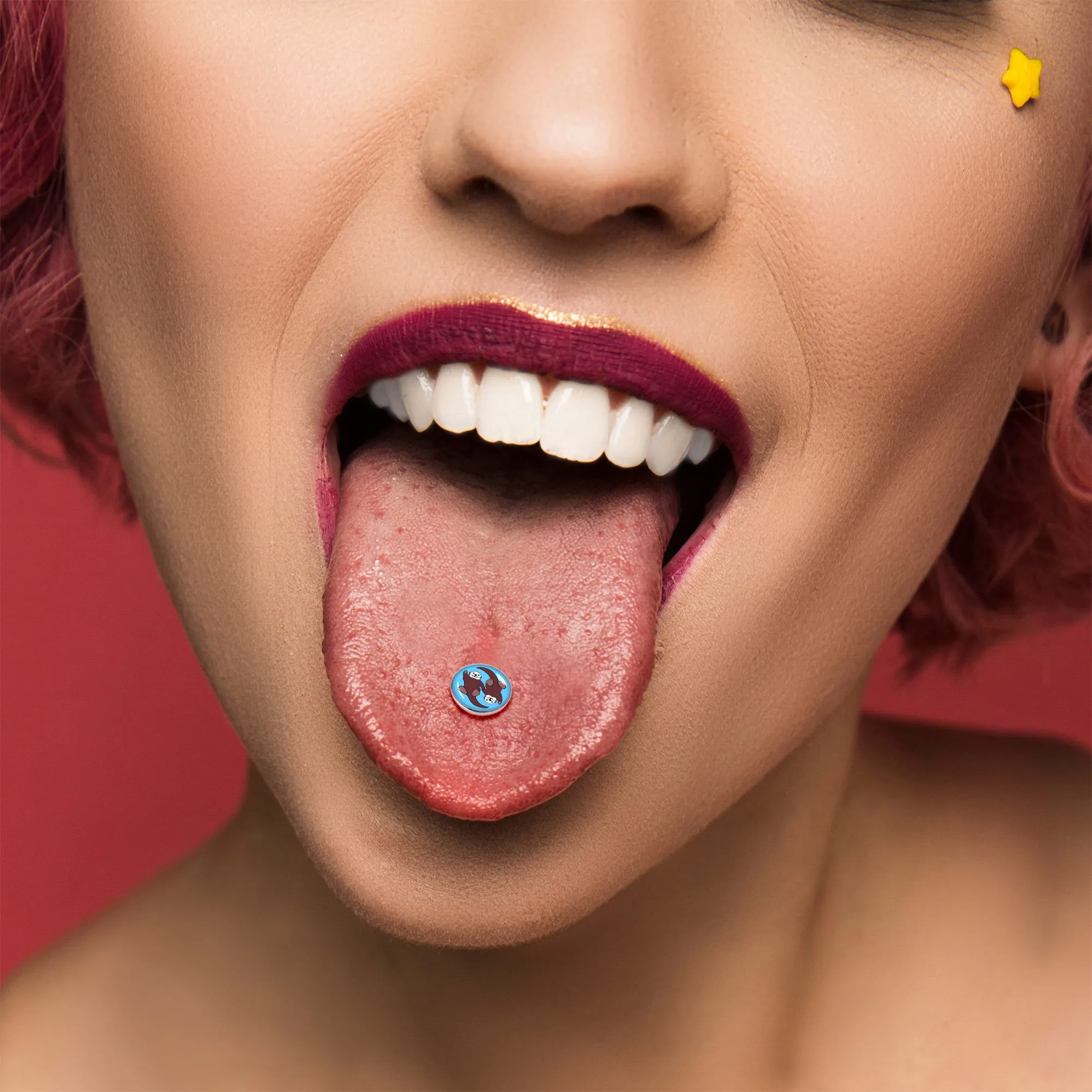 Oh My Otters Animal Barbell Tongue Ring