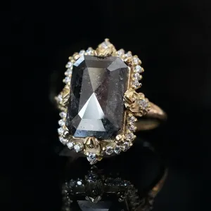 One Of A Kind: Imperium Noctis Salt & Pepper Diamond Ring in 14K and 18K Gold, 4.15ct