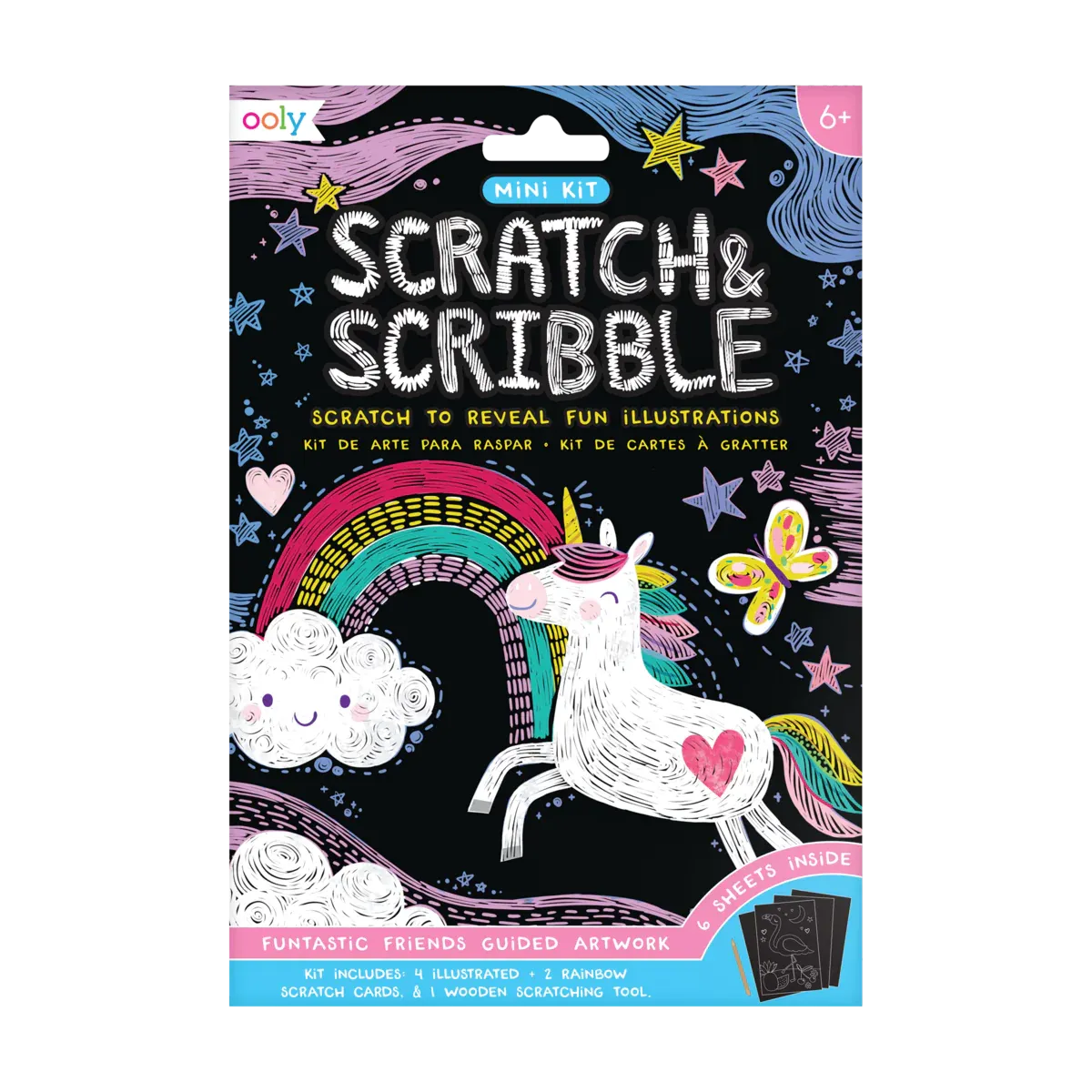 Ooly Scratch and Scribble Mini Scratch Art Kit: Funtastic Friends