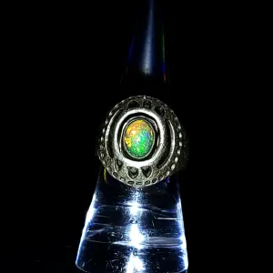 Opal Ring 2.5 ct Sterling Silver Band .999