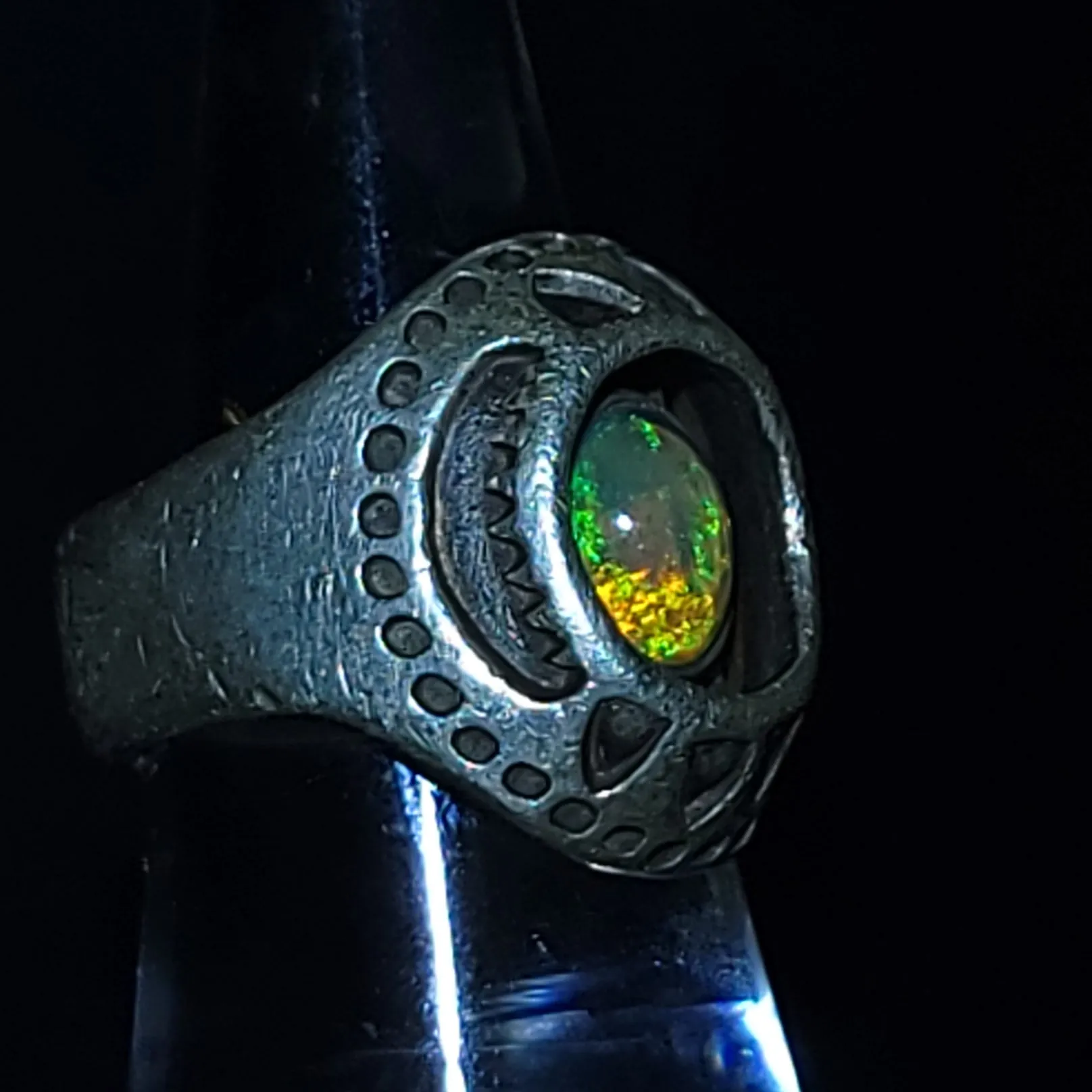 Opal Ring 2.5 ct Sterling Silver Band .999