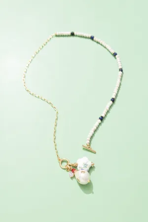 Ornate Bead Pendant Charm Necklace