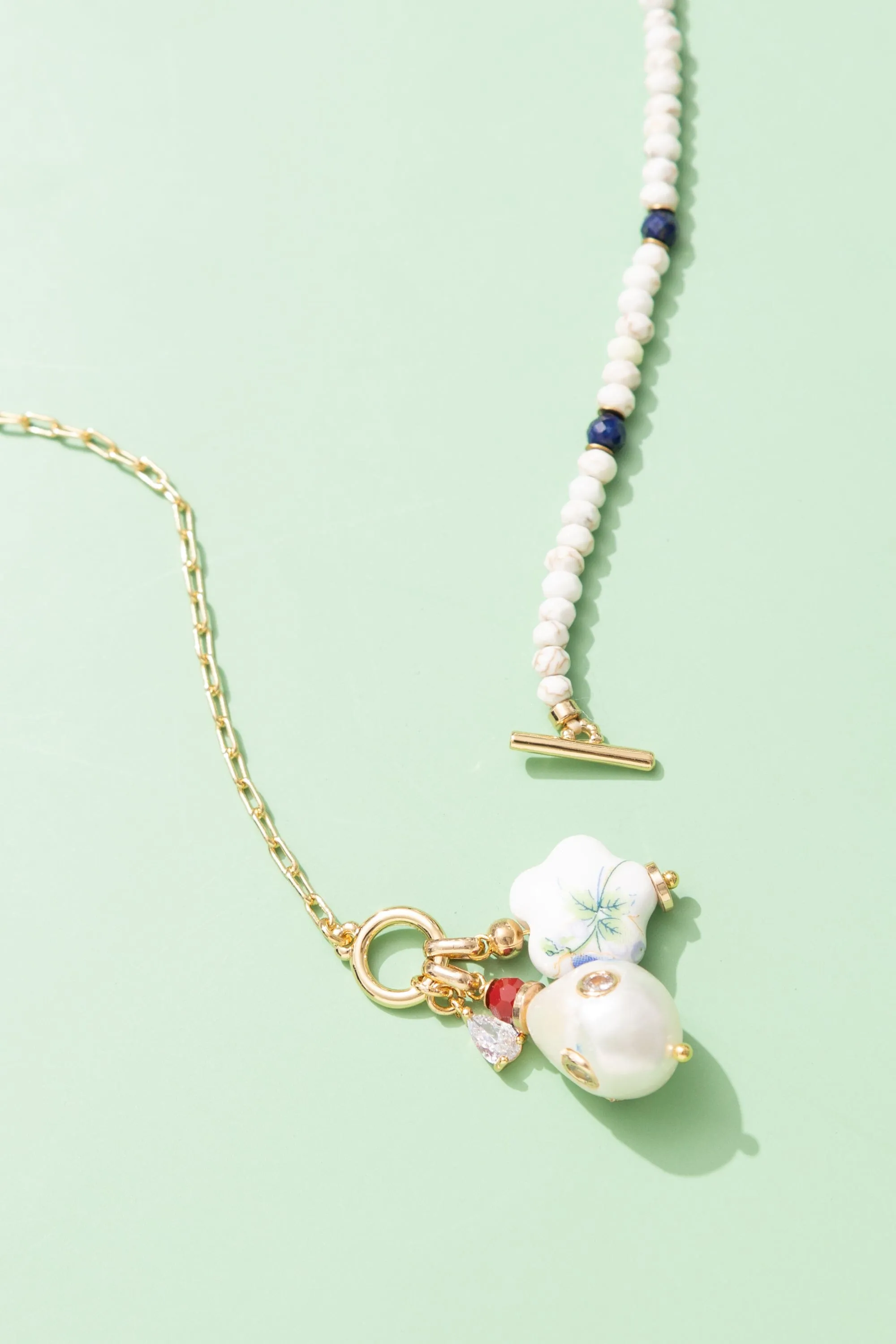 Ornate Bead Pendant Charm Necklace