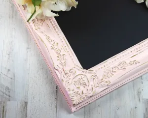 Ornate shabby pink & gold framed chalkboard