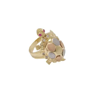 Ornate Shell Fancy Turtle Ring (14K)