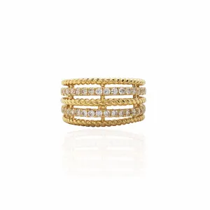 Ornate Slim Rope Band (14K)