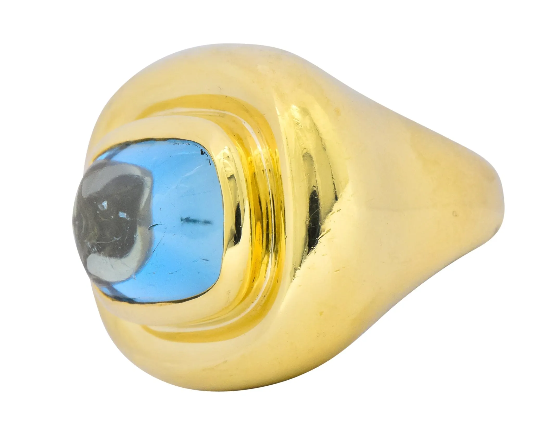 Paloma Picasso Tiffany & Co. Aquamarine 18 Karat Yellow Gold Cocktail Ring