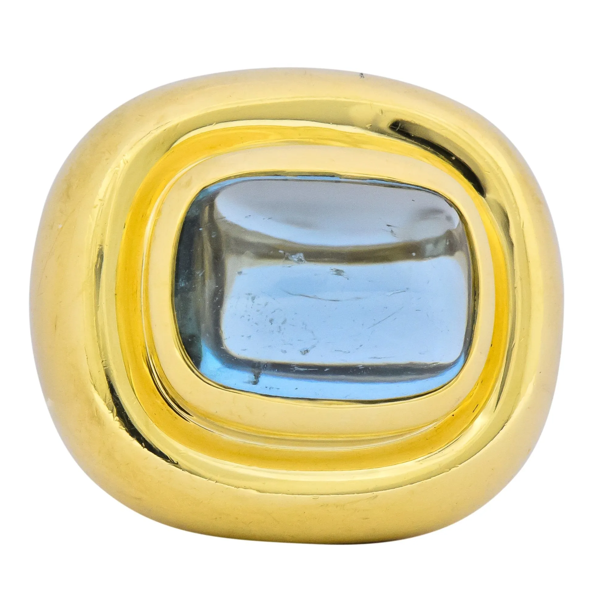 Paloma Picasso Tiffany & Co. Aquamarine 18 Karat Yellow Gold Cocktail Ring